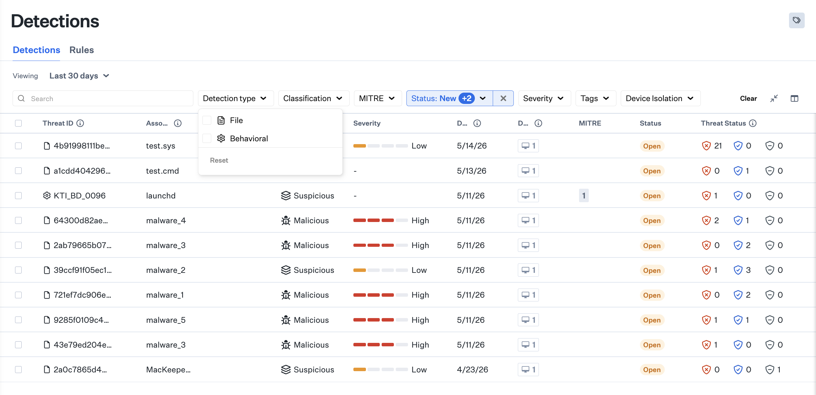 Unified Detections View