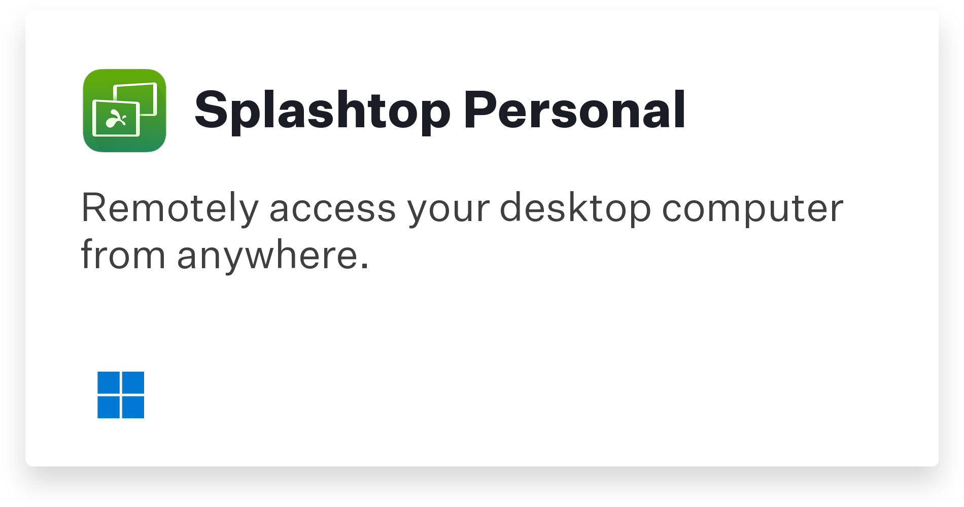 Splashtop Personal Title Card