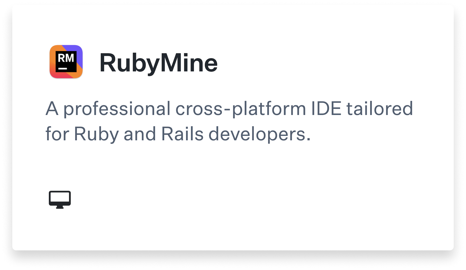 RubyMine Title Card