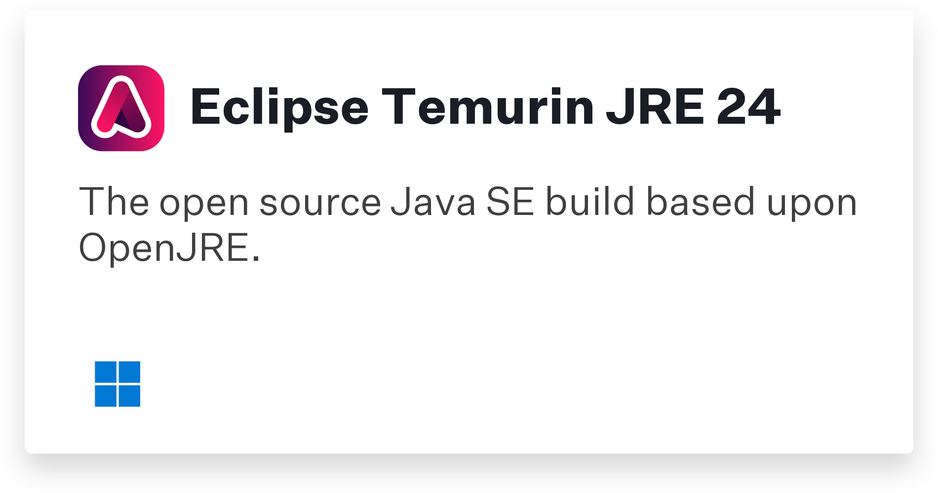 Eclipse Temurin JRE 24 Title Card