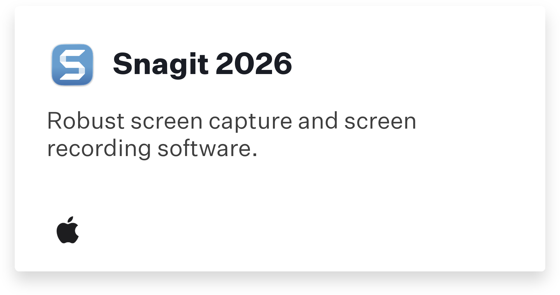 Snagit 2026 Title Card