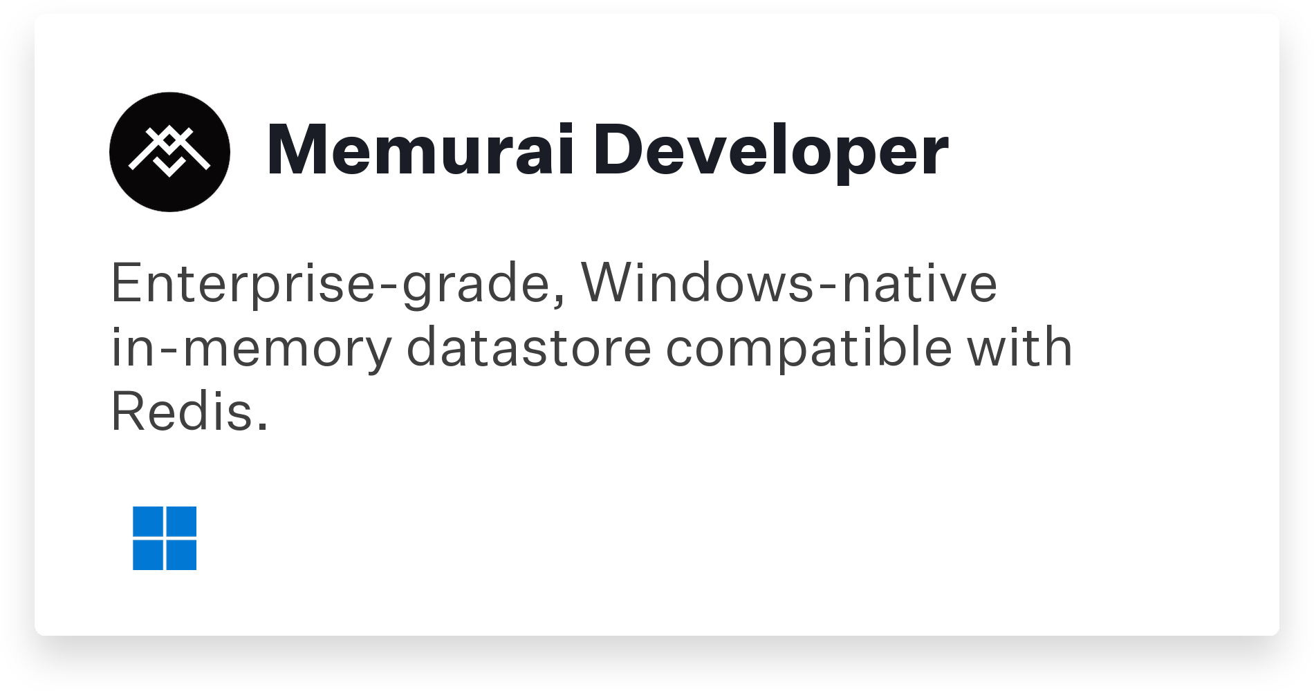 Memurai Developer Title Card