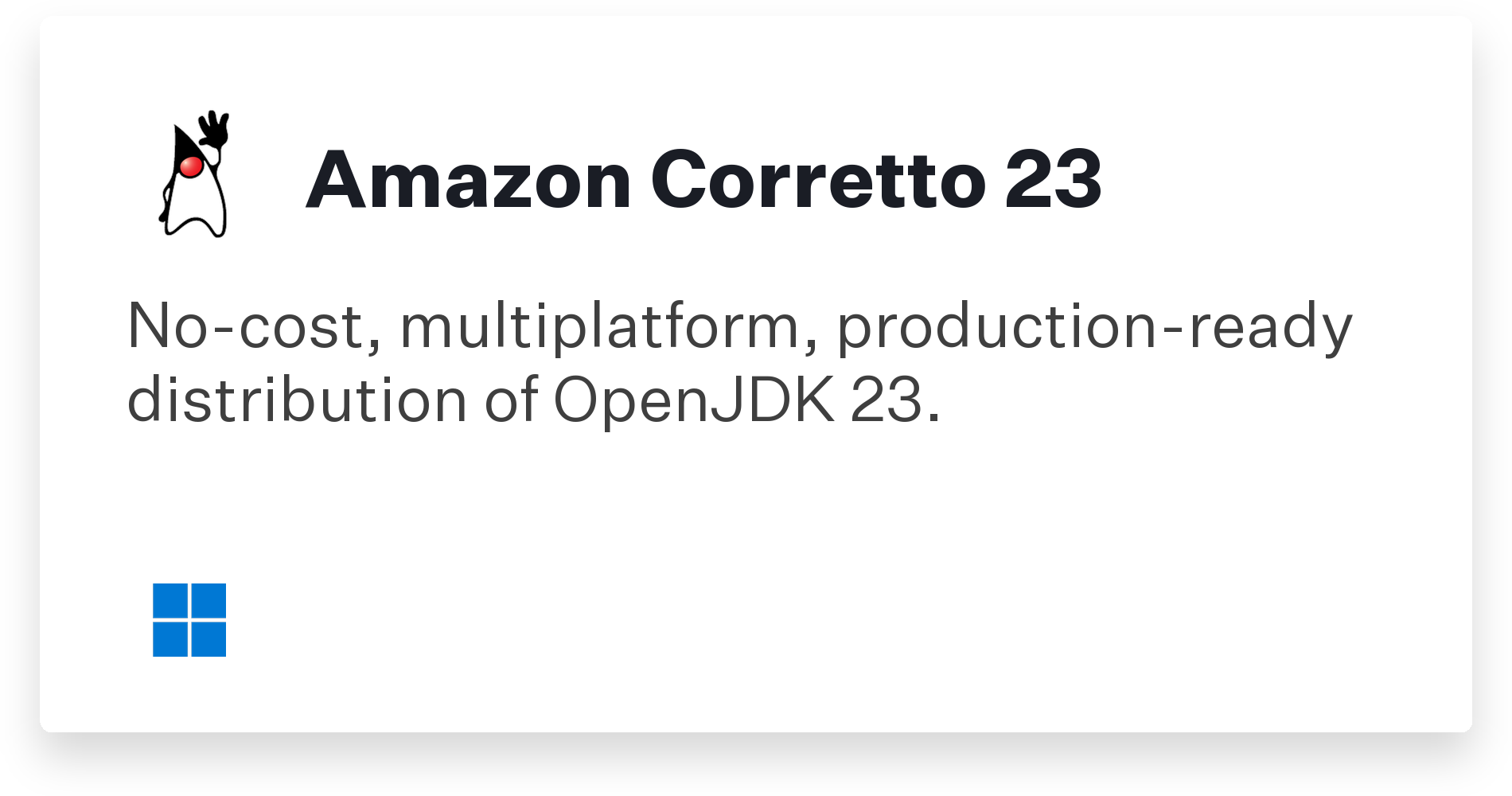 Amazon Corretto 23 Title Card