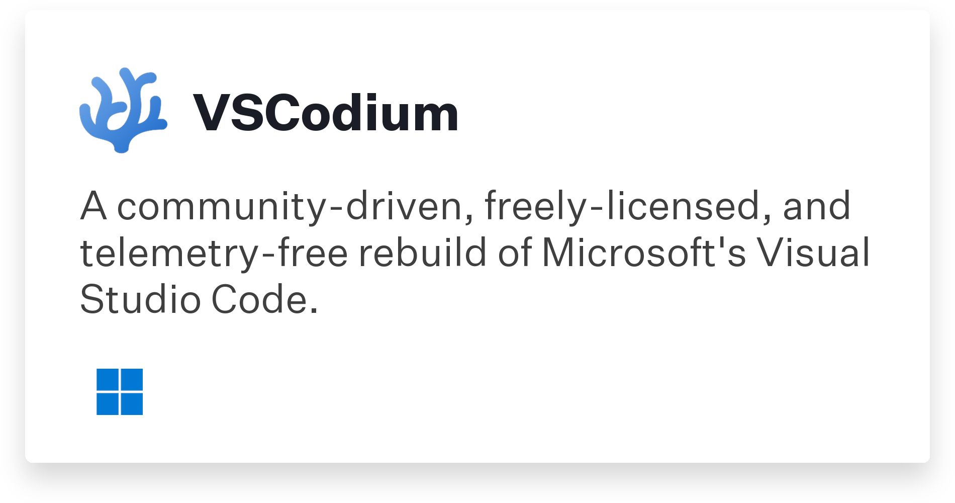 VSCodium Title Card