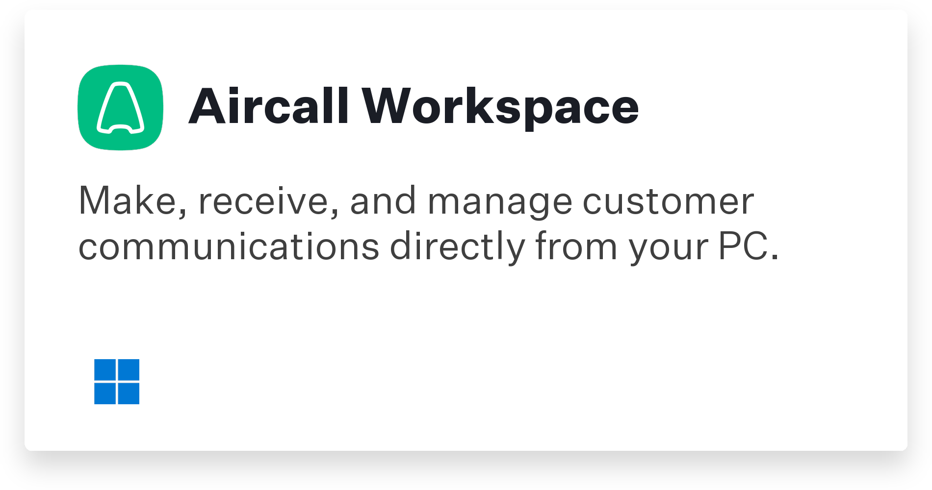 Aircall Workspace Title Card