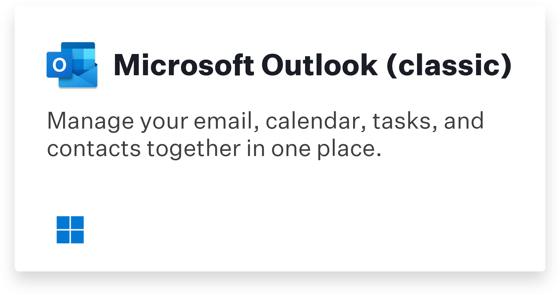 Microsoft Outlook (classic) Title Card