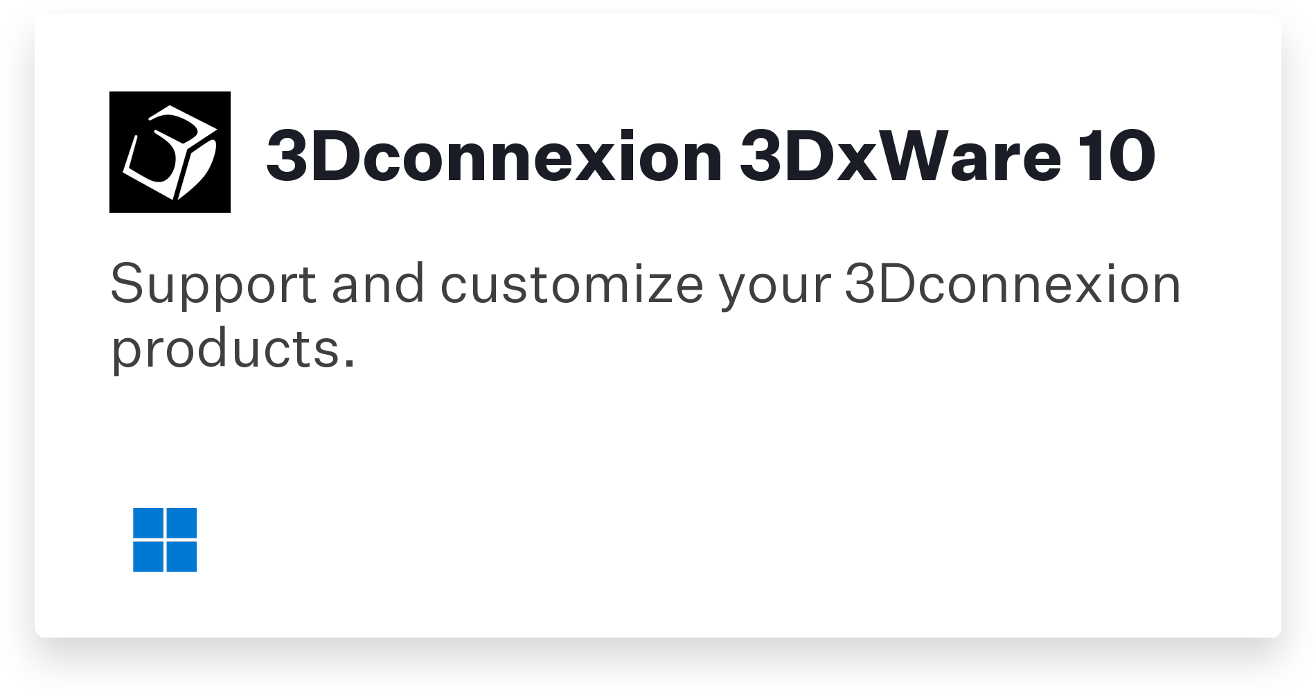 3Dconnexion 3DxWare 10 Title Card