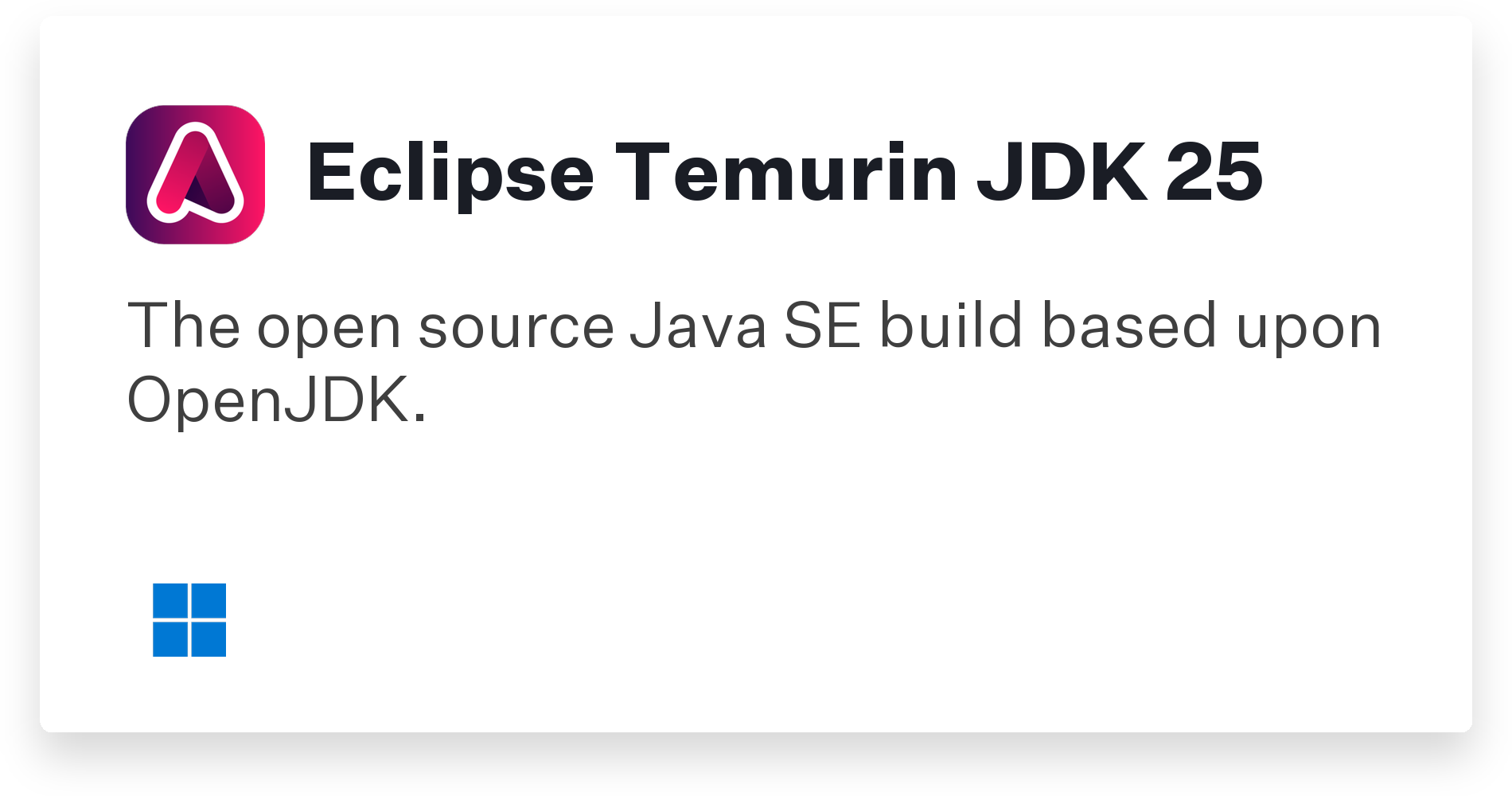 Eclipse Temurin JDK 25 Title Card