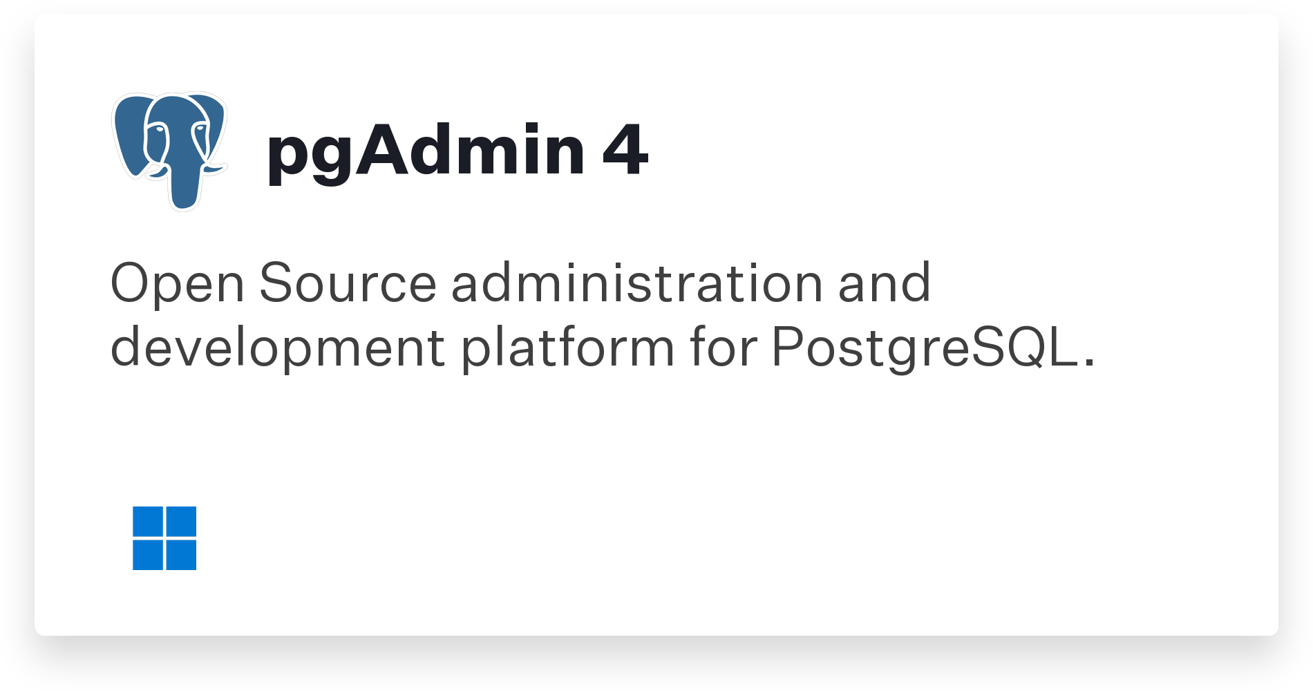 pgAdmin 4 Title Card