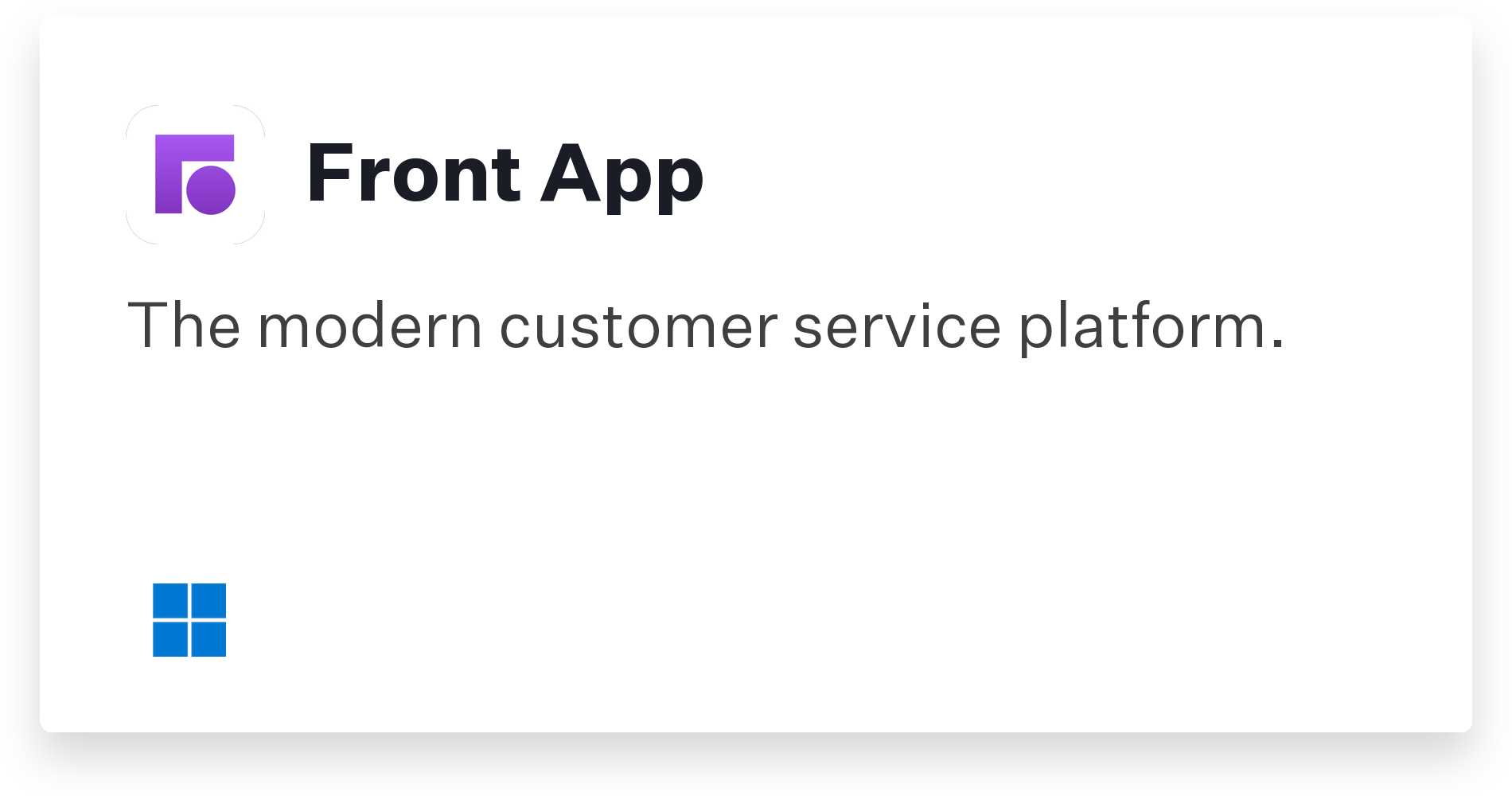 Front App Title Card