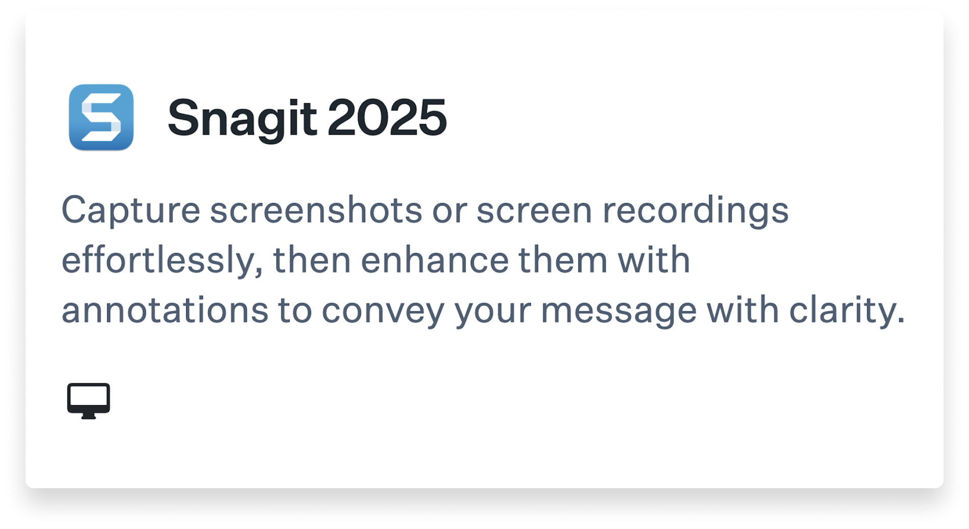 Snagit 2025 Title Card