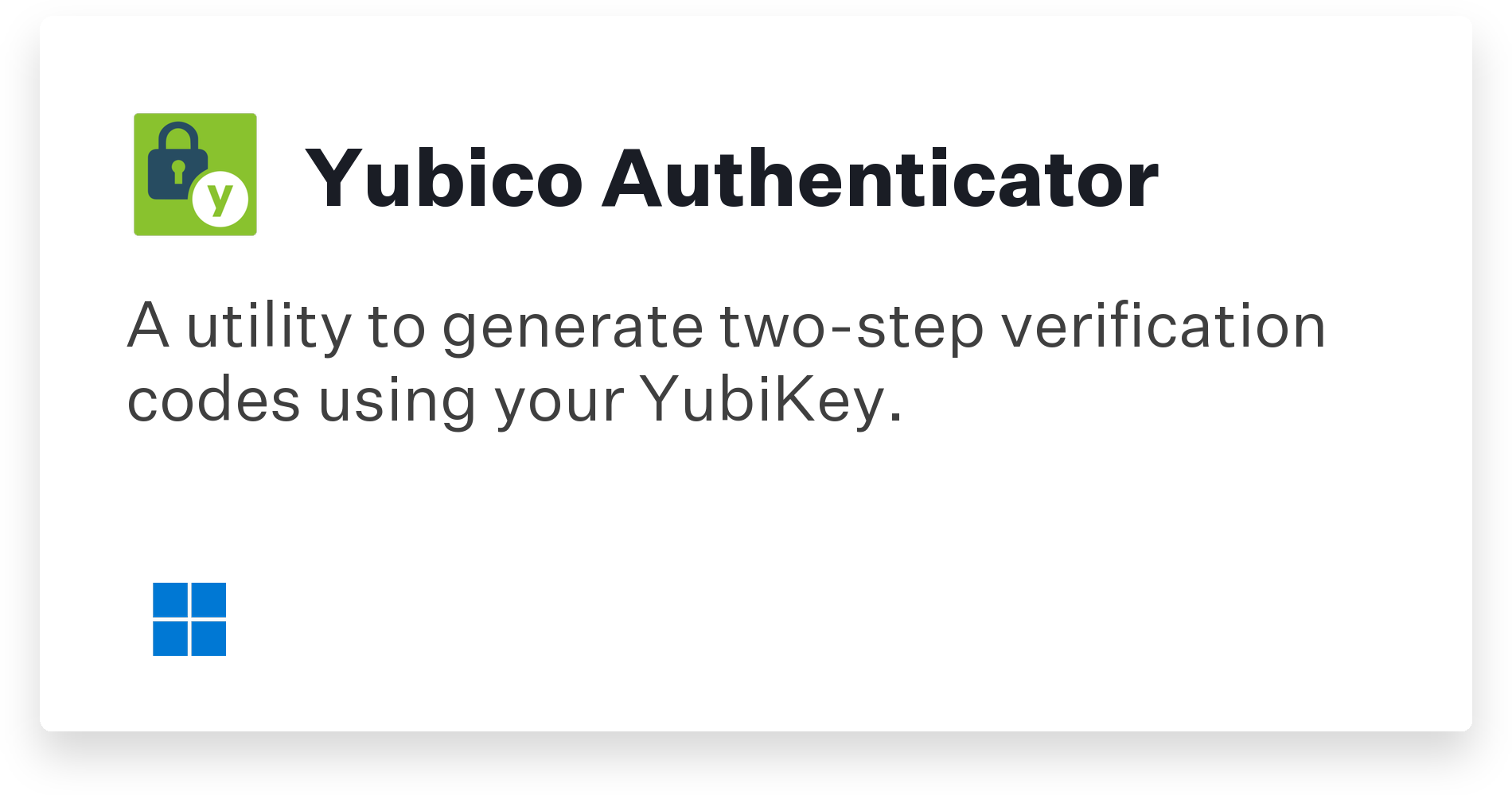 Yubico Authenticator Title Card