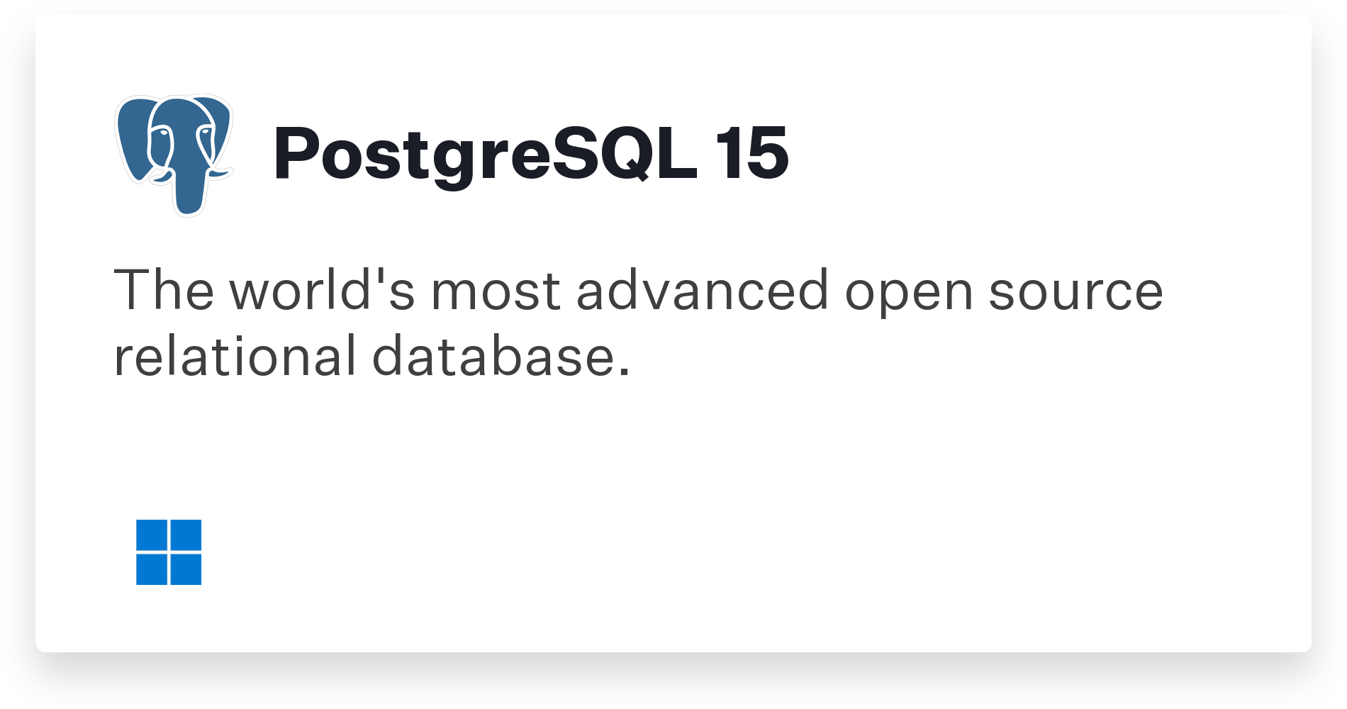 PostgreSQL 15 Title Card